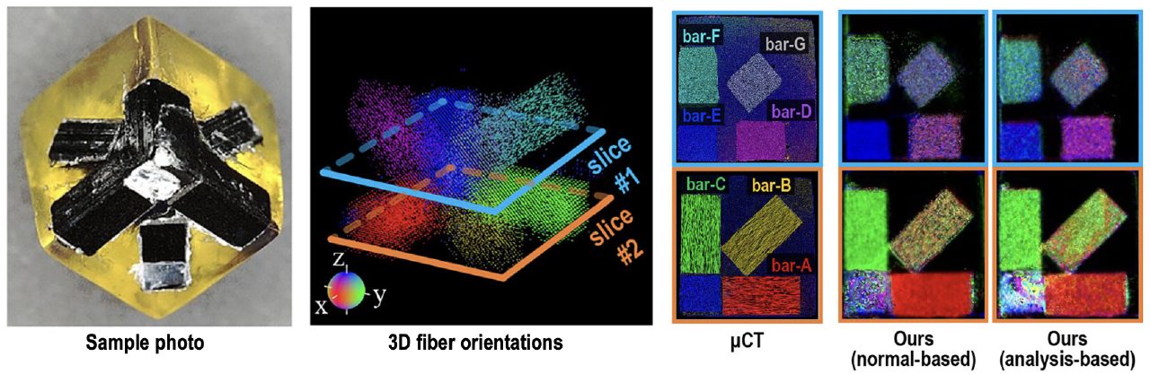 Sample photograph and estimated 3D fiber orientations